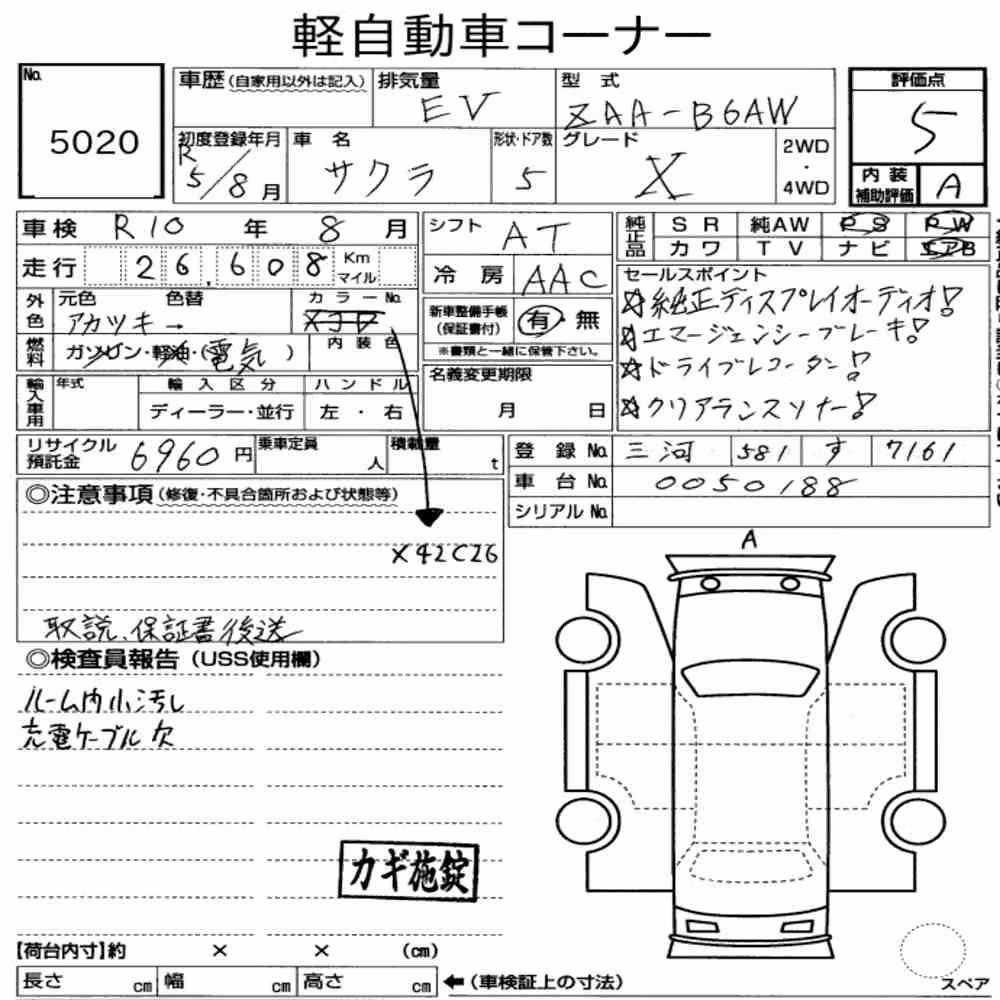 Notka aukcyjna: NISSAN SAKURA X