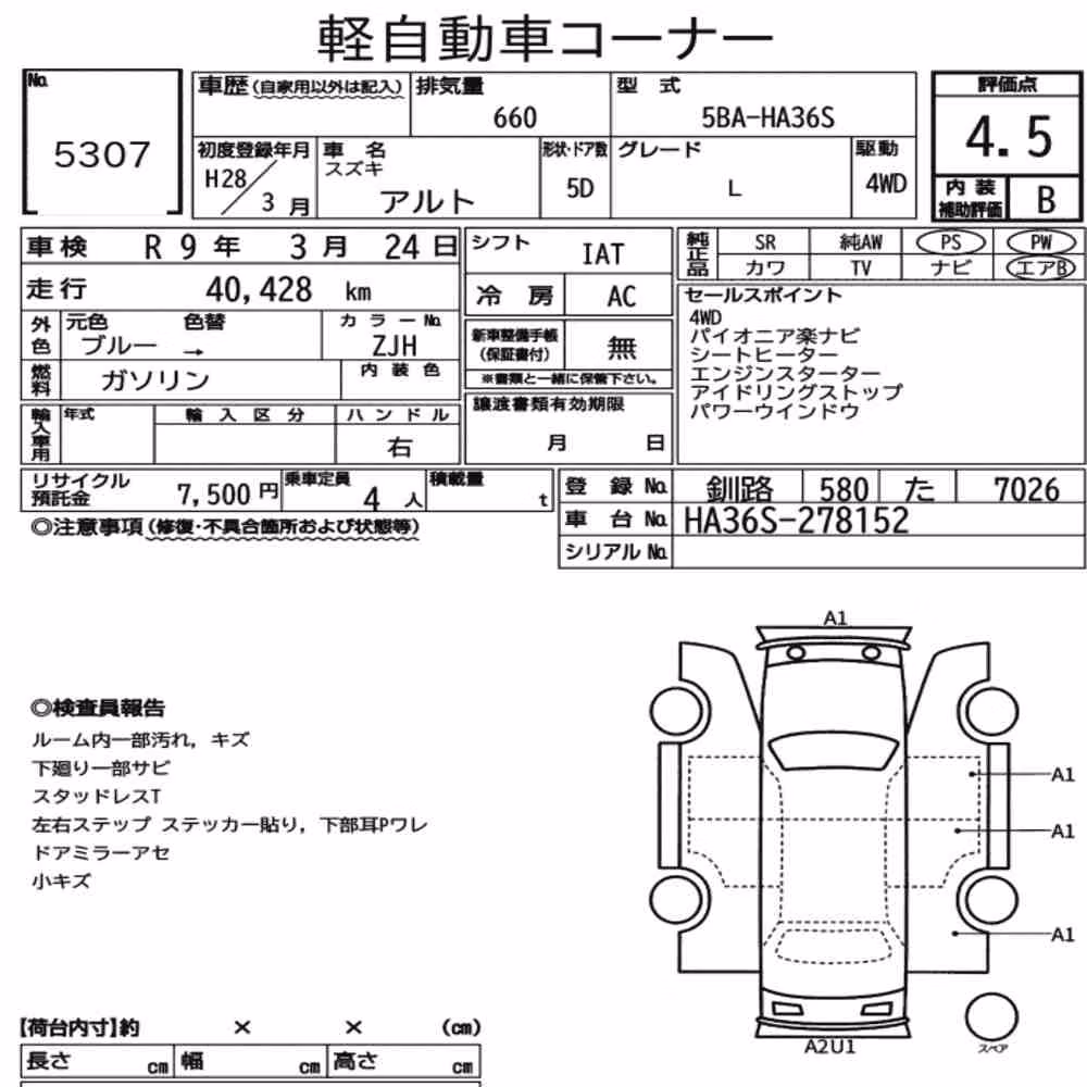 Notka aukcyjna: SUZUKI ALTO 5D 4WD L