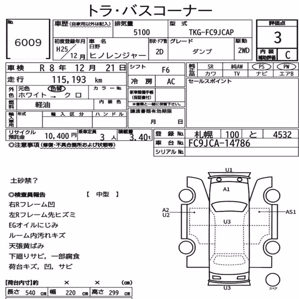 Notka aukcyjna: HINO HINO RANGER 2D DUMP