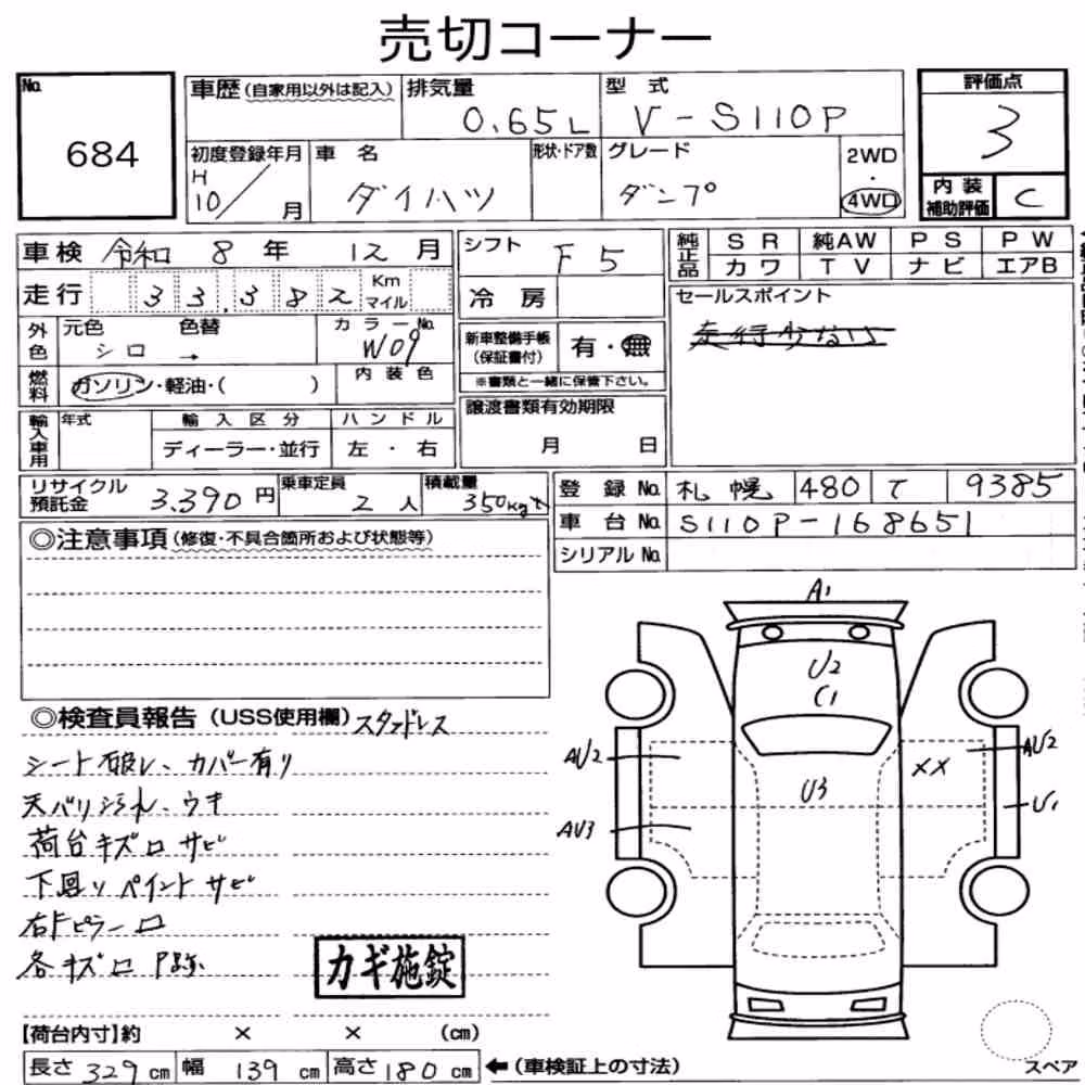 Notka aukcyjna: DAIHATSU OTHERS OTHERS