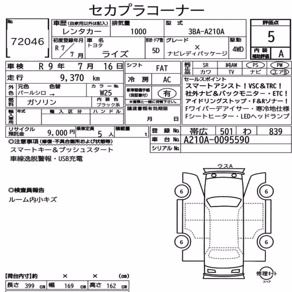 Notka aukcyjna: TOYOTA RAIZE 4WD X