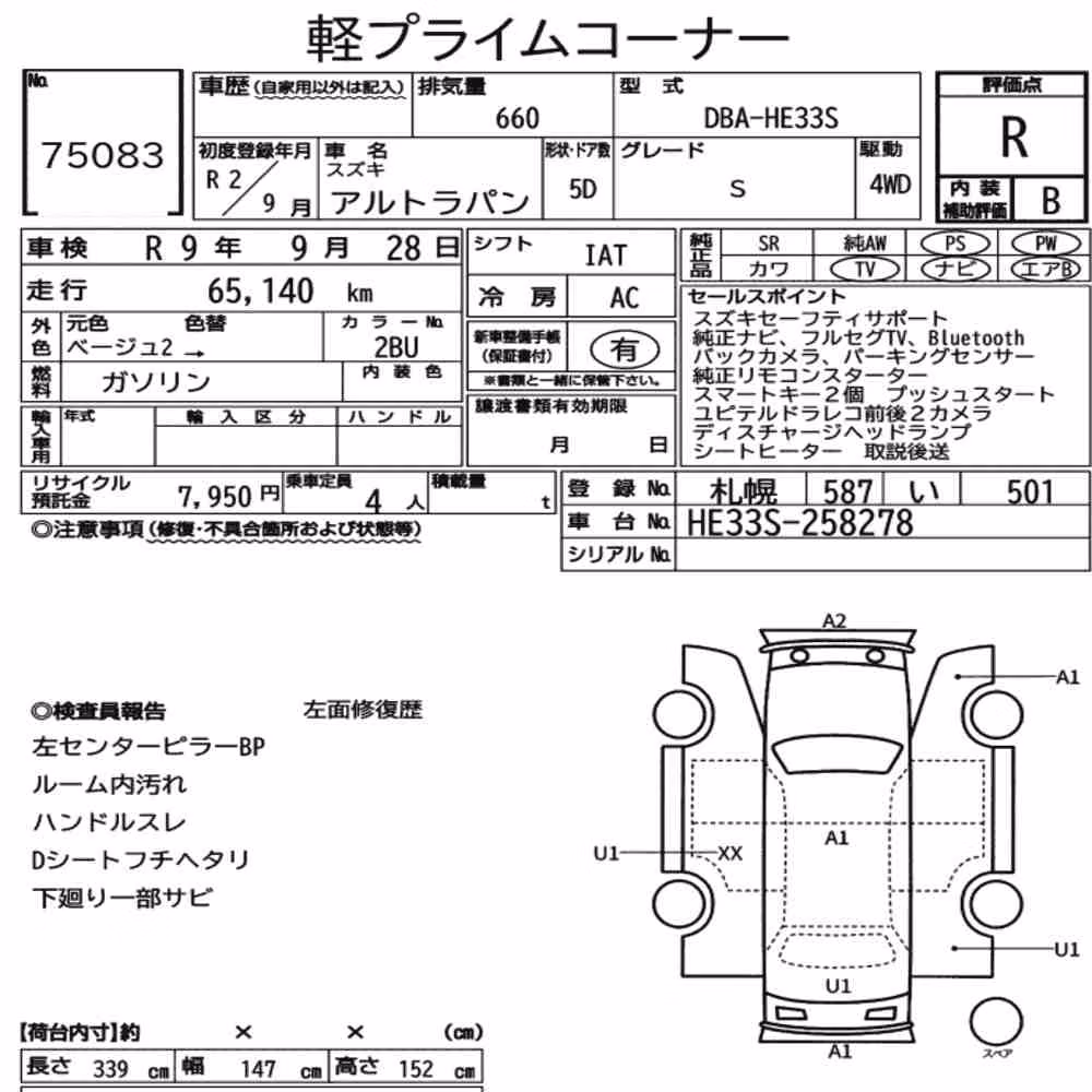 Notka aukcyjna: SUZUKI ALTO LAPIN 4WD S