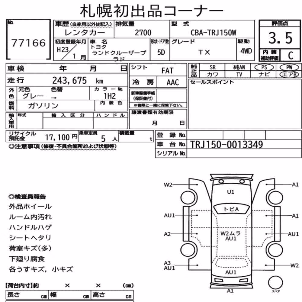 Notka aukcyjna: TOYOTA LAND CRUISER PRADO 5D 4WD TX