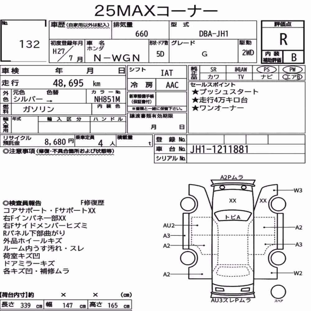 Notka aukcyjna: HONDA N-WGN G