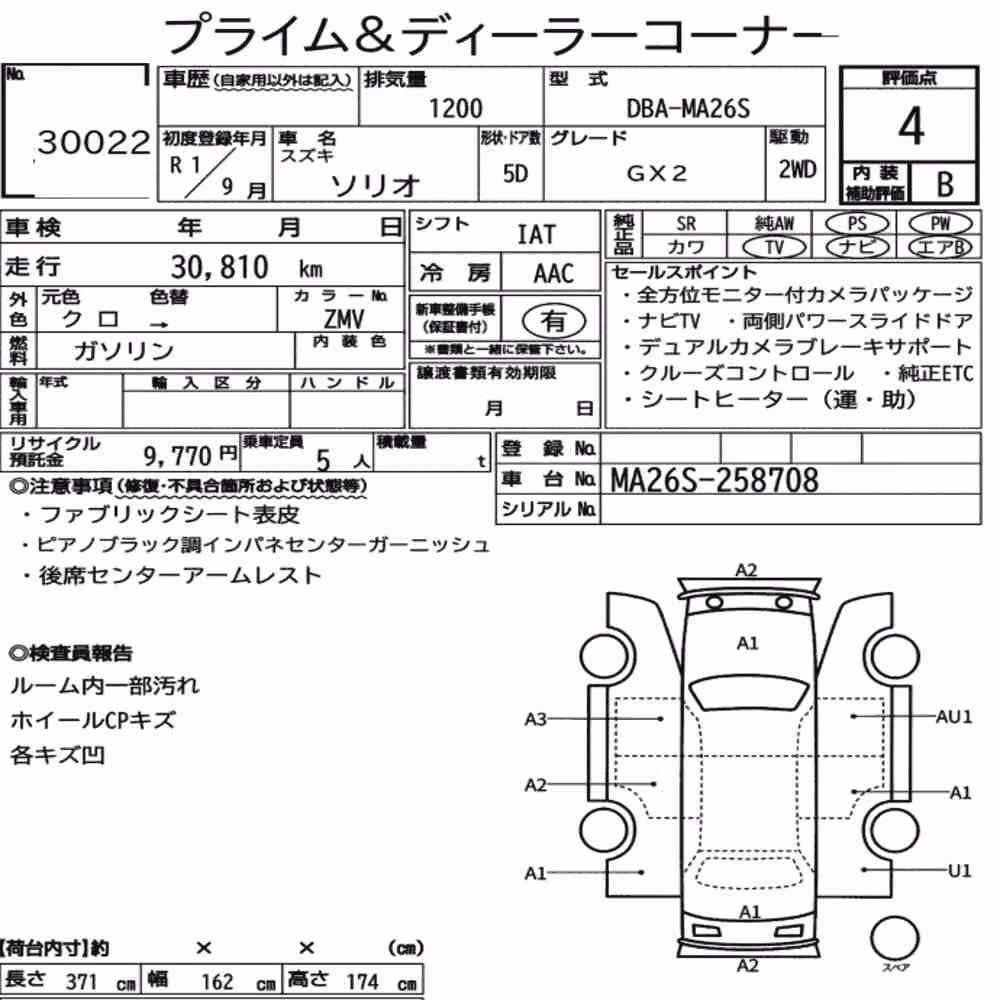 Notka aukcyjna: SUZUKI SOLIO GX2