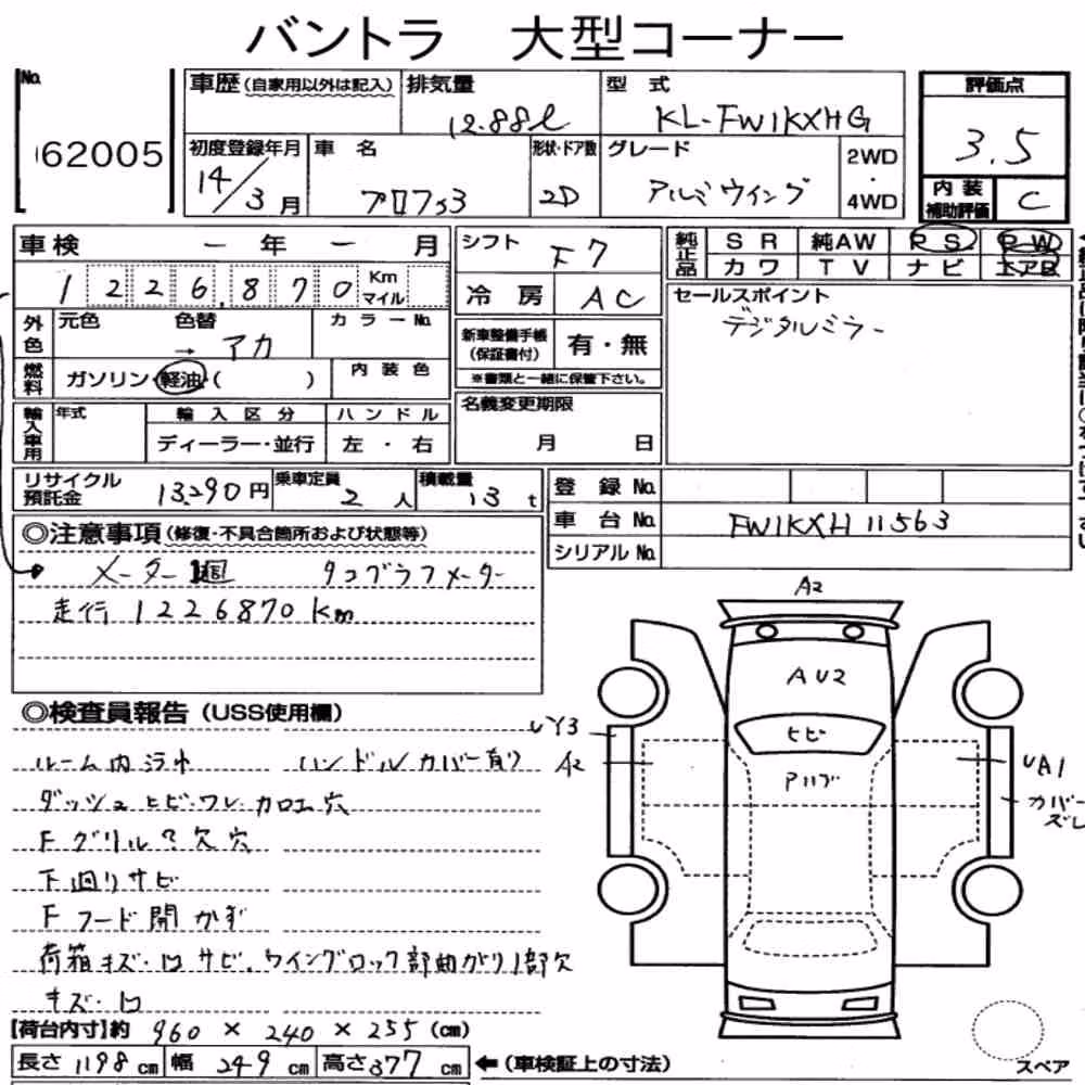 Notka aukcyjna: HINO PROFIA WING BODY