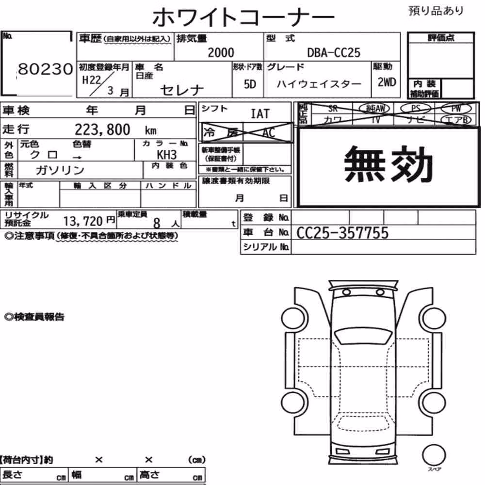 Notka aukcyjna: NISSAN SERENA 5D HIGHWAY STAR