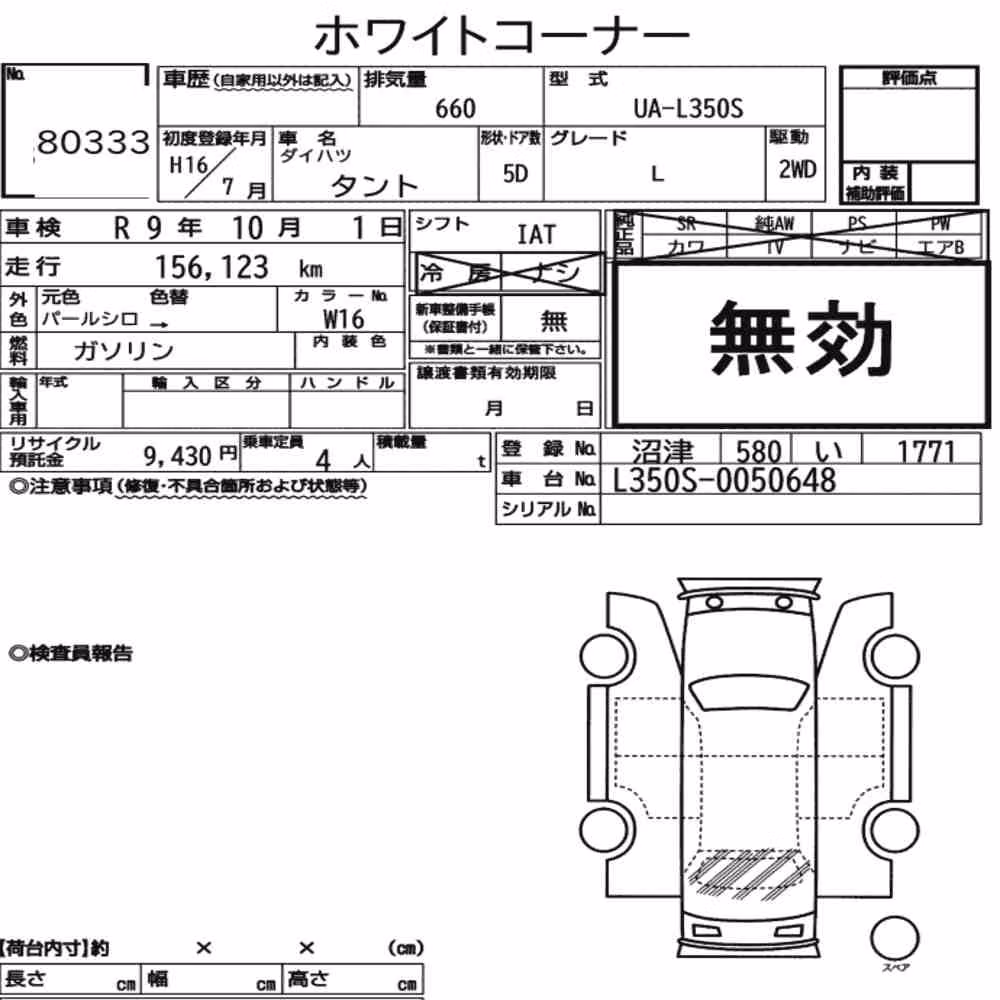 Notka aukcyjna: DAIHATSU TANTO L