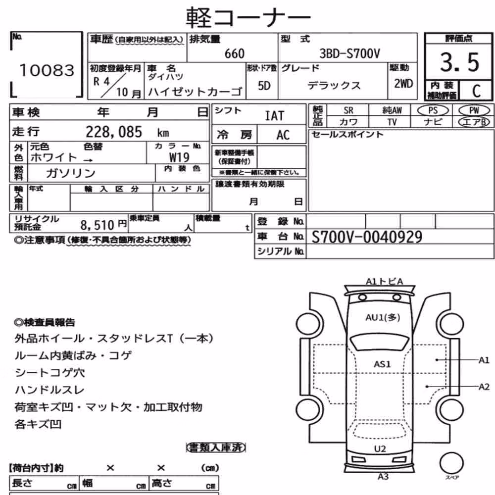 Notka aukcyjna: DAIHATSU HIJET CARGO 5D DELUXE