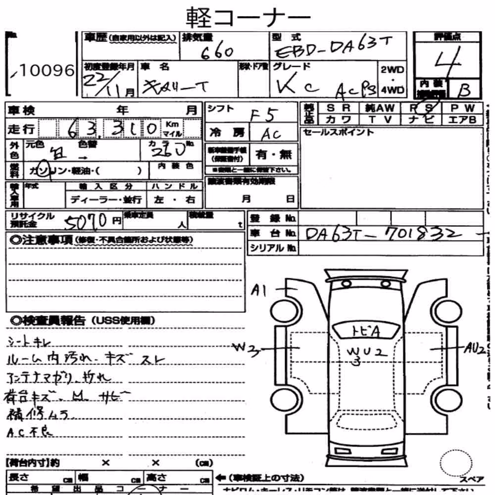 Notka aukcyjna: SUZUKI CARRY TRUCK KC AIR CONDITIONING POWER STEERING