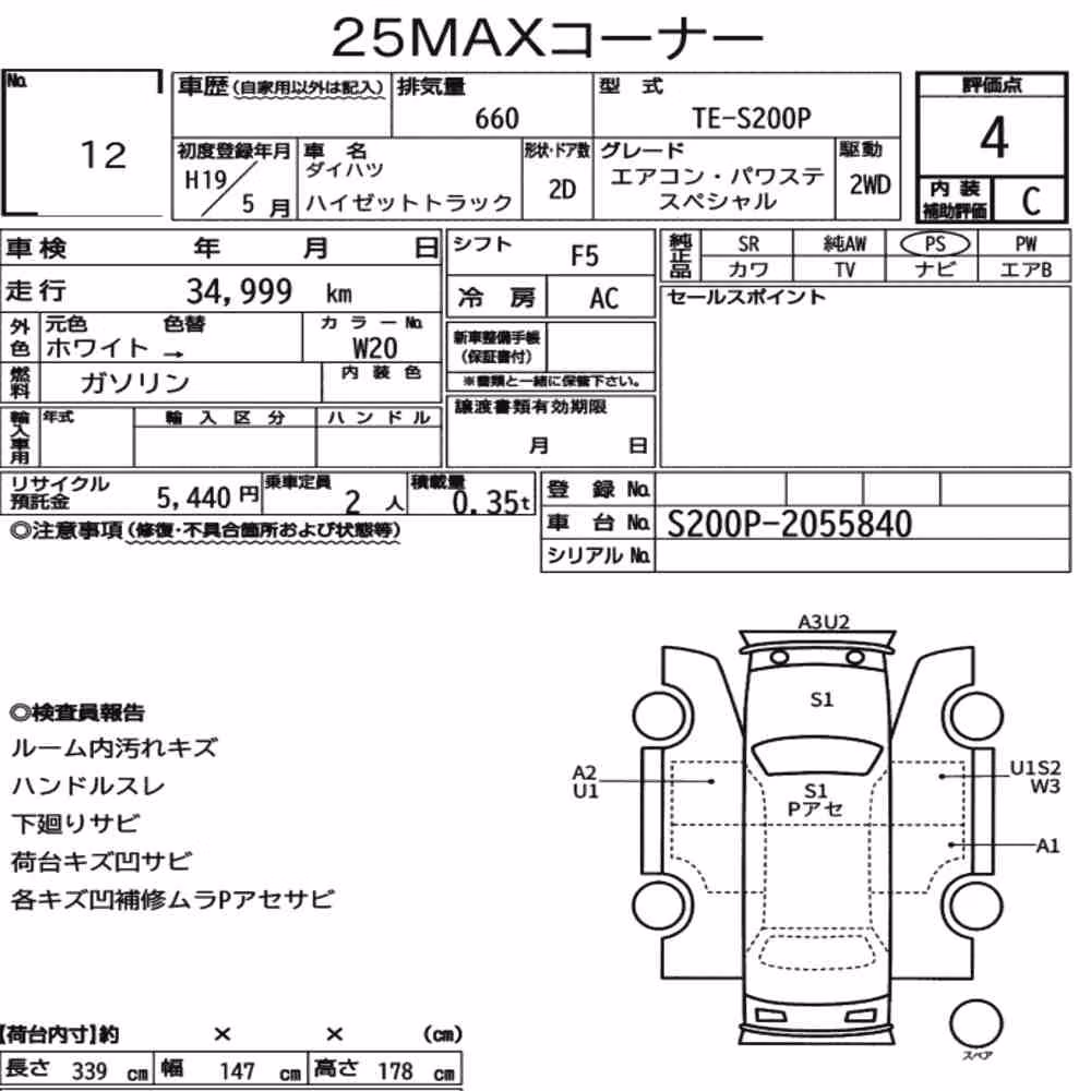 Notka aukcyjna: DAIHATSU HIJET TRUCK AIR-CONDITIONER POWER-STEERING SPECIAL
