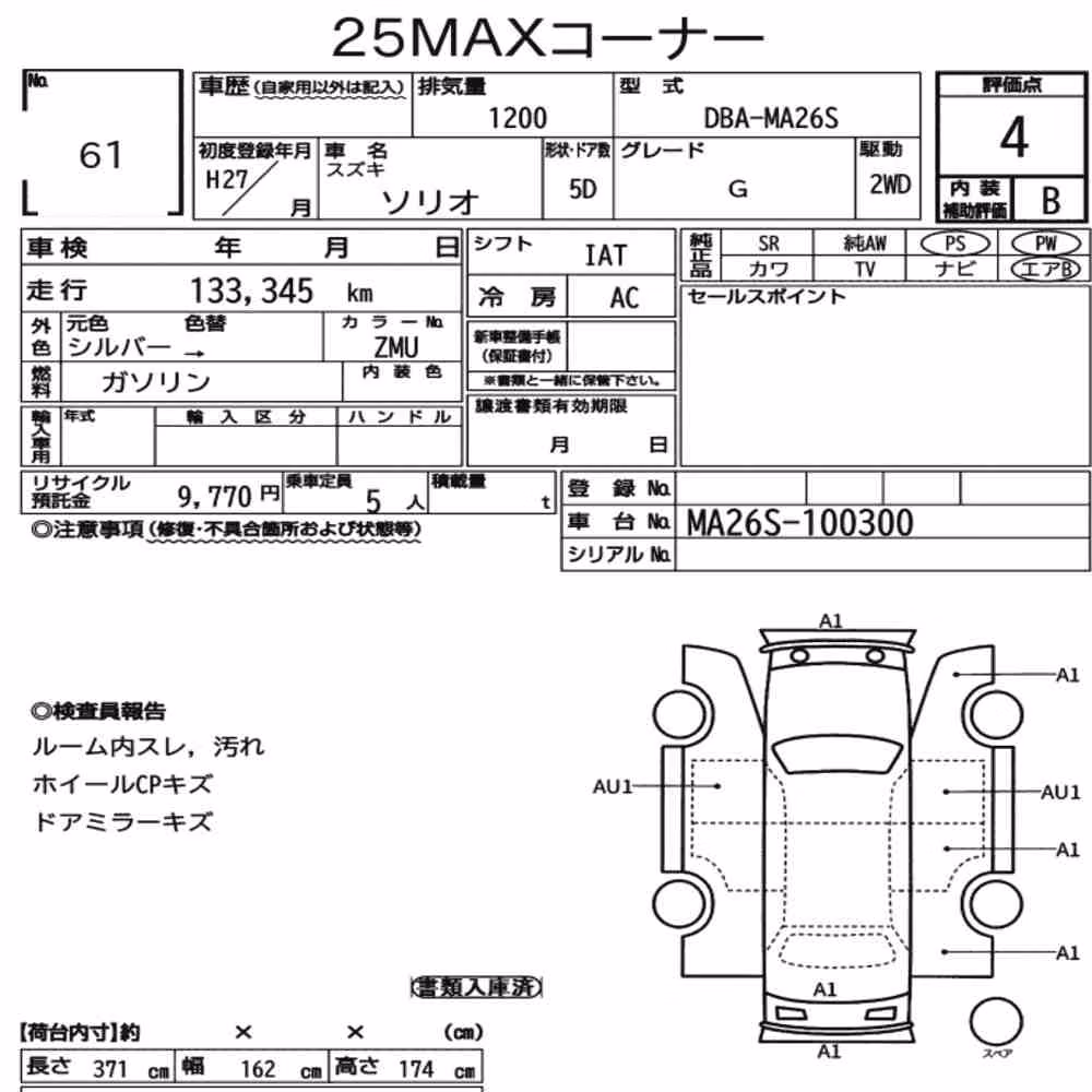 Notka aukcyjna: SUZUKI SOLIO G