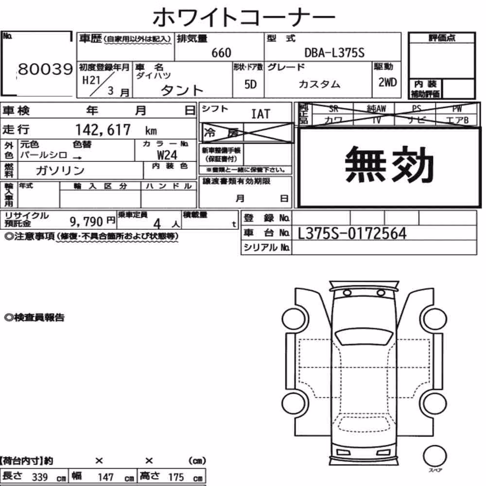 Notka aukcyjna: DAIHATSU TANTO OTHERS