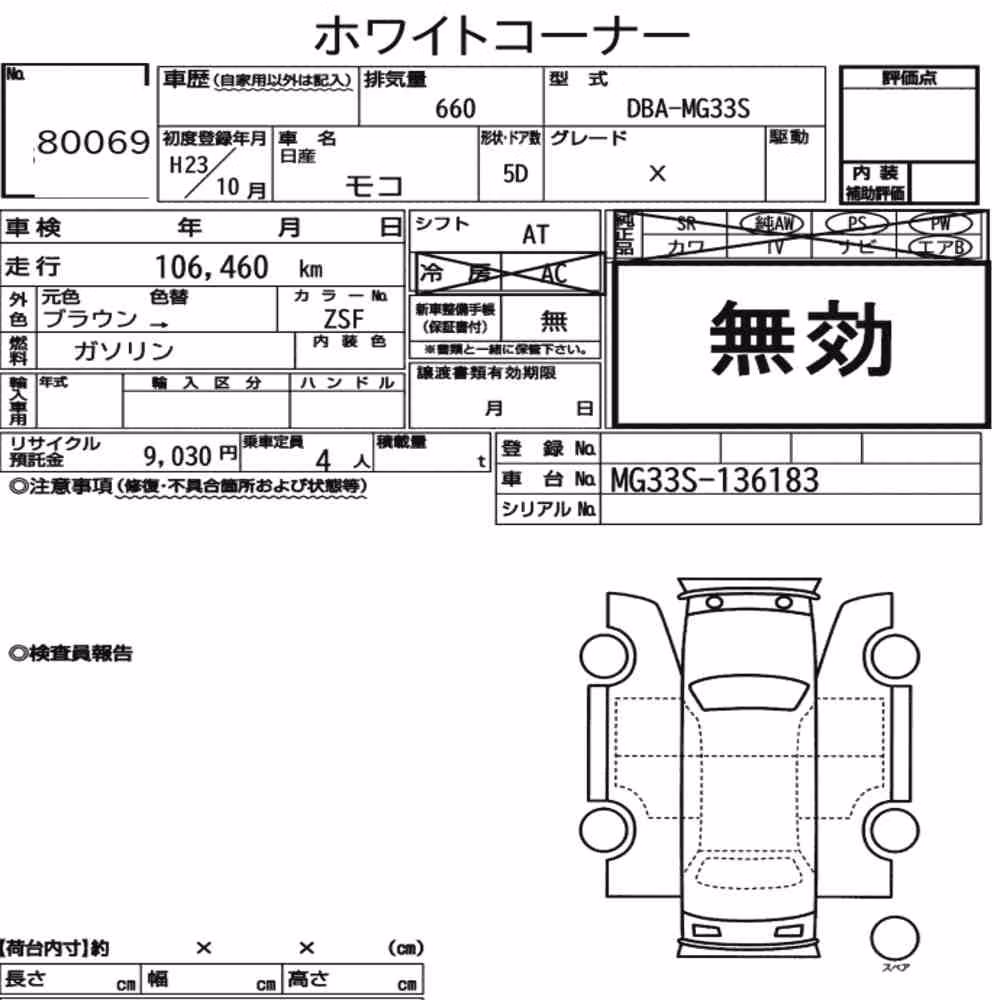 Notka aukcyjna: NISSAN MOCO X