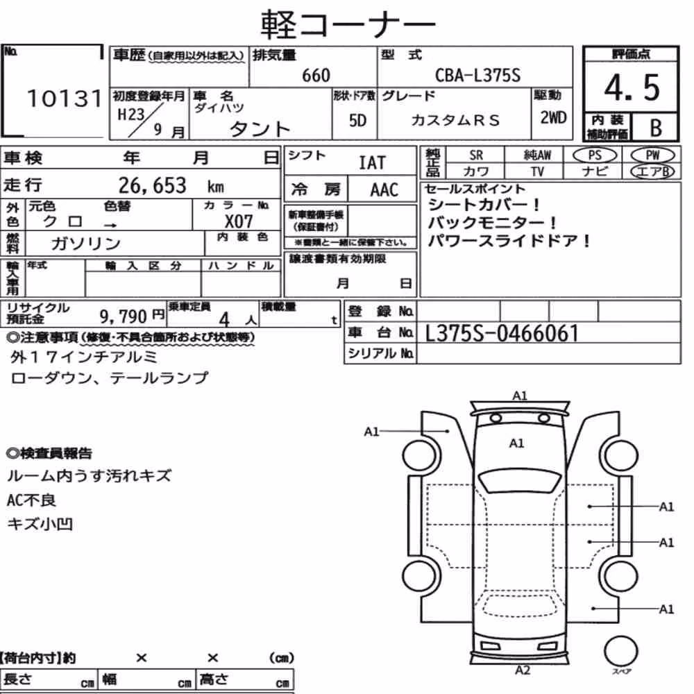 Notka aukcyjna: DAIHATSU TANTO CUSTOM RS