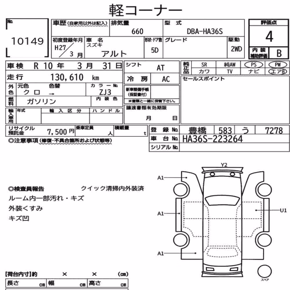 Notka aukcyjna: SUZUKI ALTO 5D