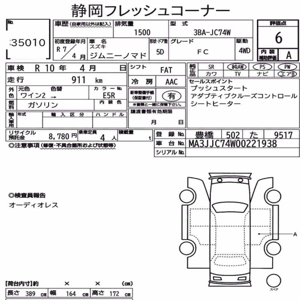 Notka aukcyjna: SUZUKI JIMMY MOMADE 4WD FC