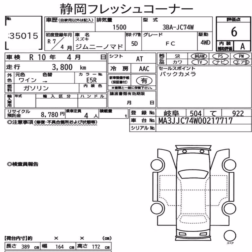 Notka aukcyjna: SUZUKI JIMMY MOMADE 4WD FC