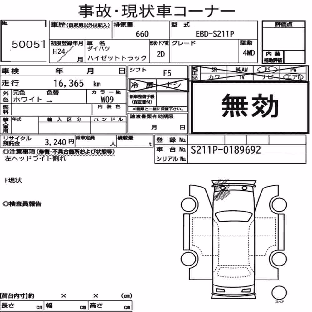 Notka aukcyjna: DAIHATSU HIJET TRUCK 4WD