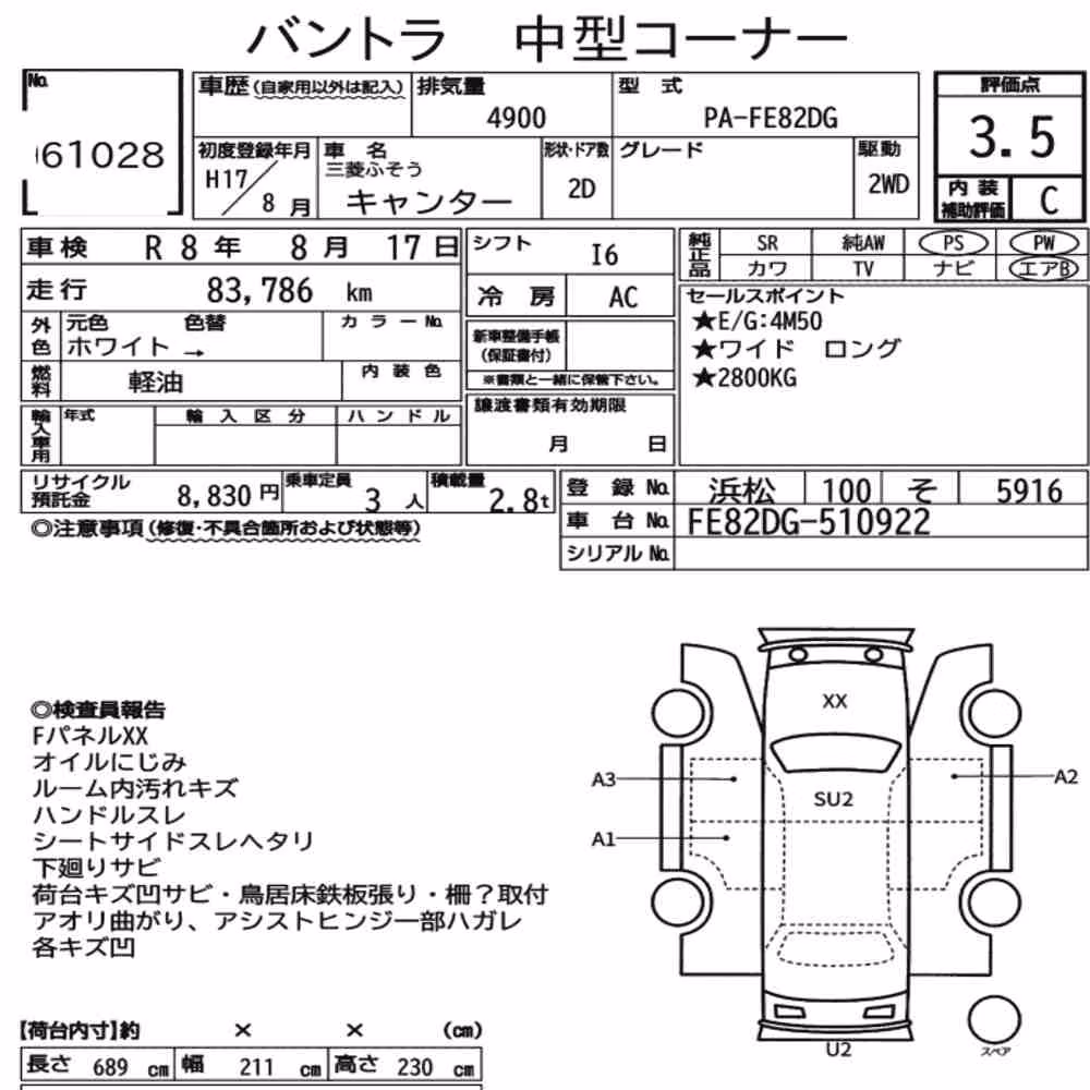 Notka aukcyjna: MITSUBISHI FUSO CANTER 2D