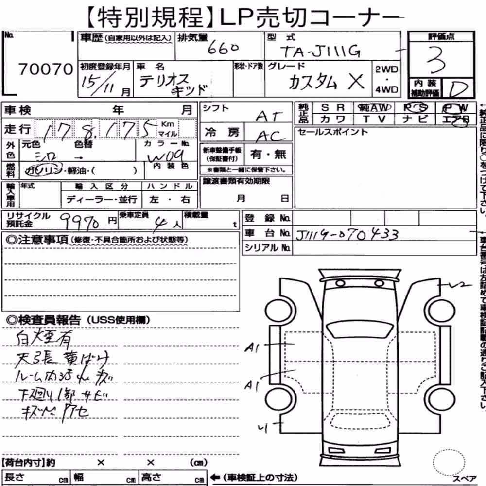 Notka aukcyjna: DAIHATSU OTHERS CUSTOM X