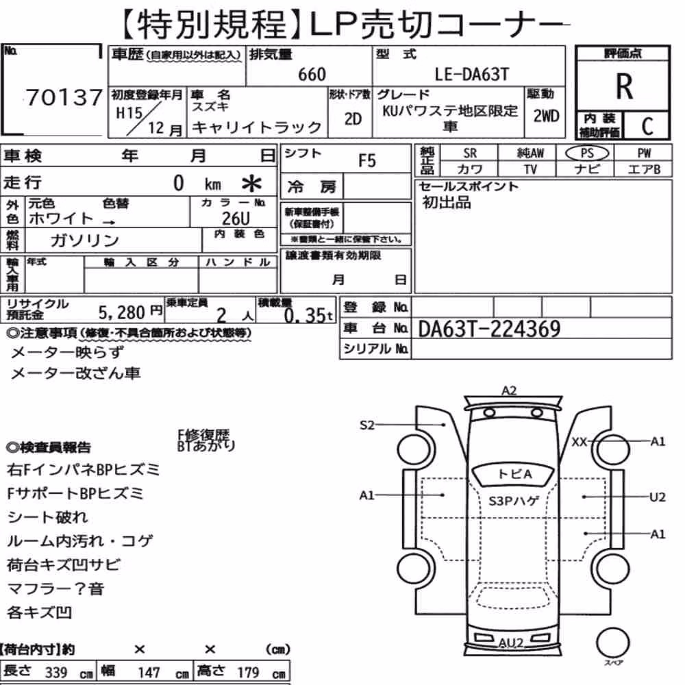 Notka aukcyjna: SUZUKI CARRY TRUCK OTHERS