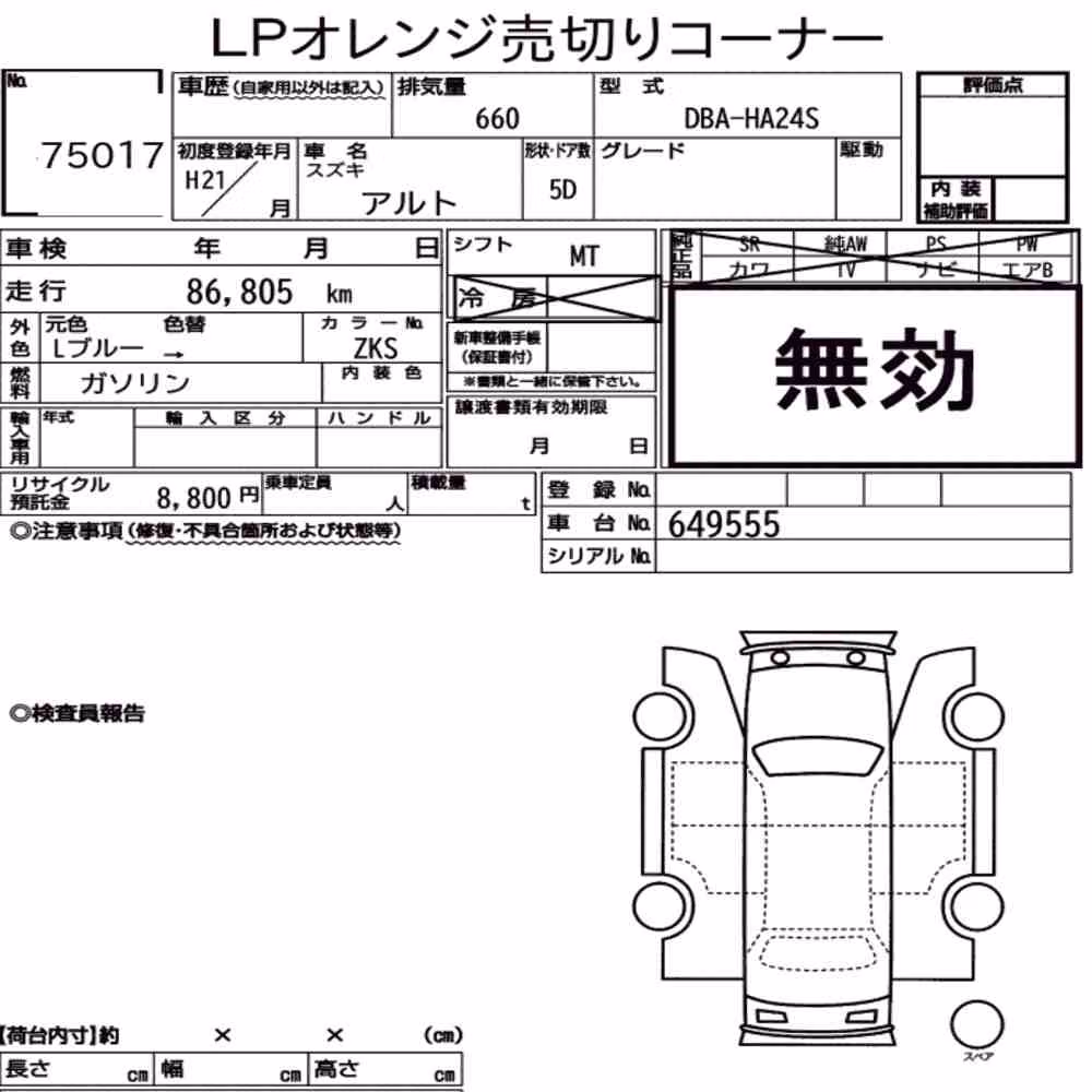 Notka aukcyjna: SUZUKI ALTO 5D