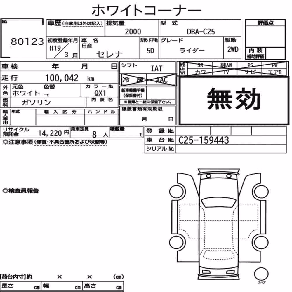 Notka aukcyjna: NISSAN SERENA 5D RIDER