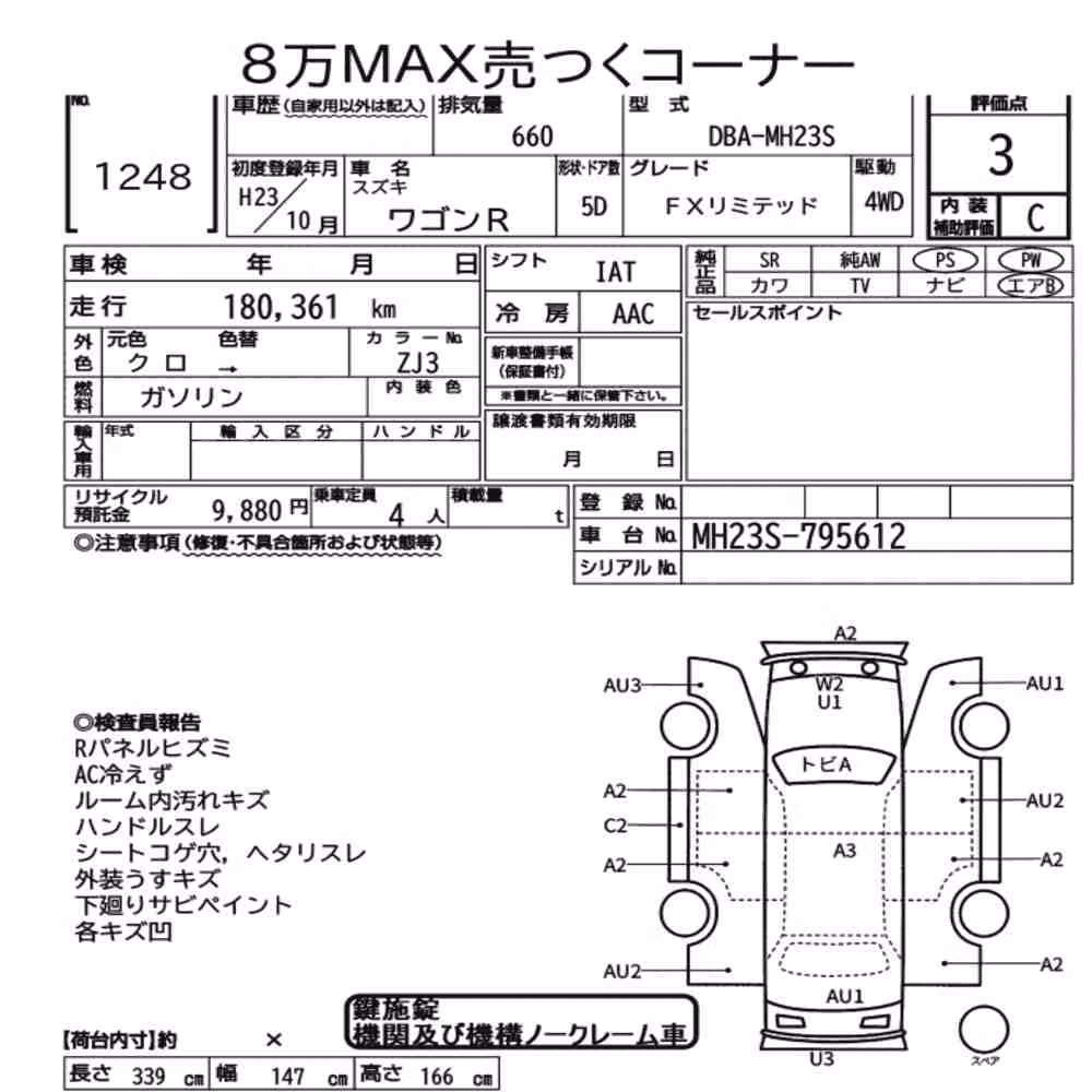 Notka aukcyjna: SUZUKI WAGON R 5D 4WD FX LIMITED