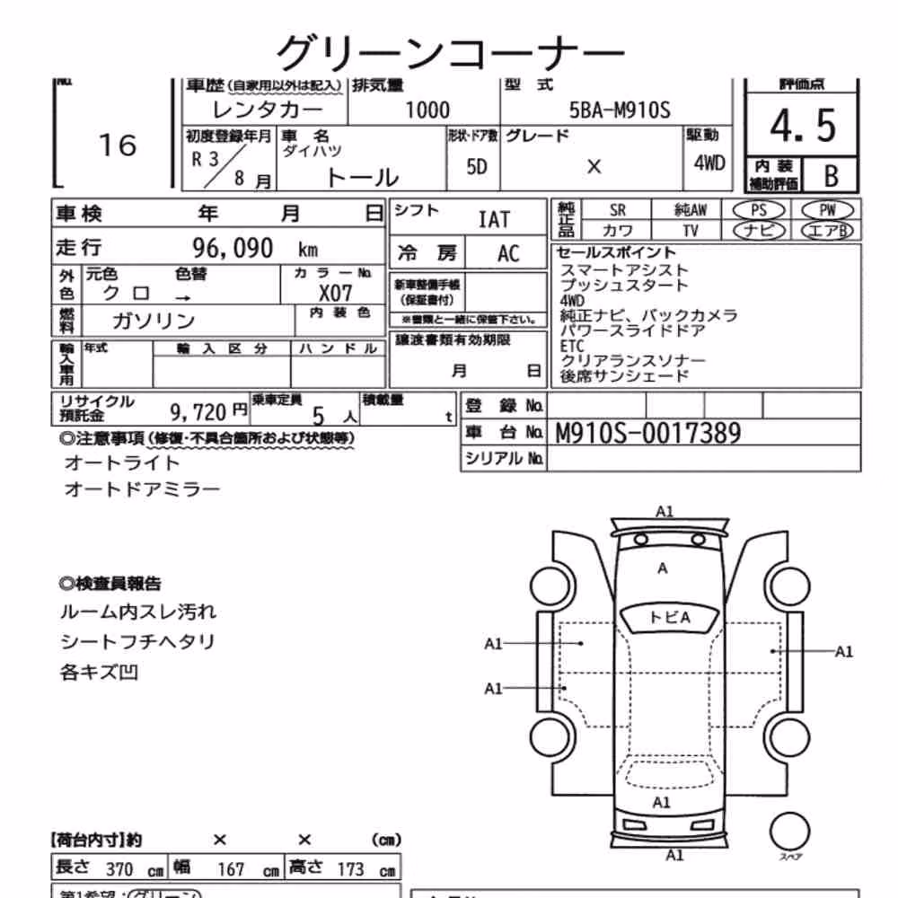 Notka aukcyjna: DAIHATSU THOR 4WD X