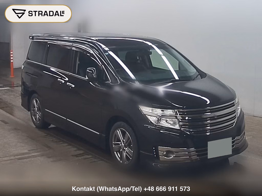 NISSAN ELGRAND 5D RIDER BLACK LINE BLACK LEATHER MANUAL SH 2012, aukcja z Japonii, zdjęcie 1