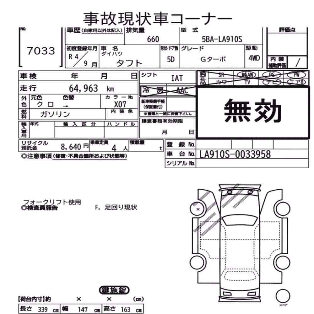 Notka aukcyjna: DAIHATSU TAFT 4WD G TURBO