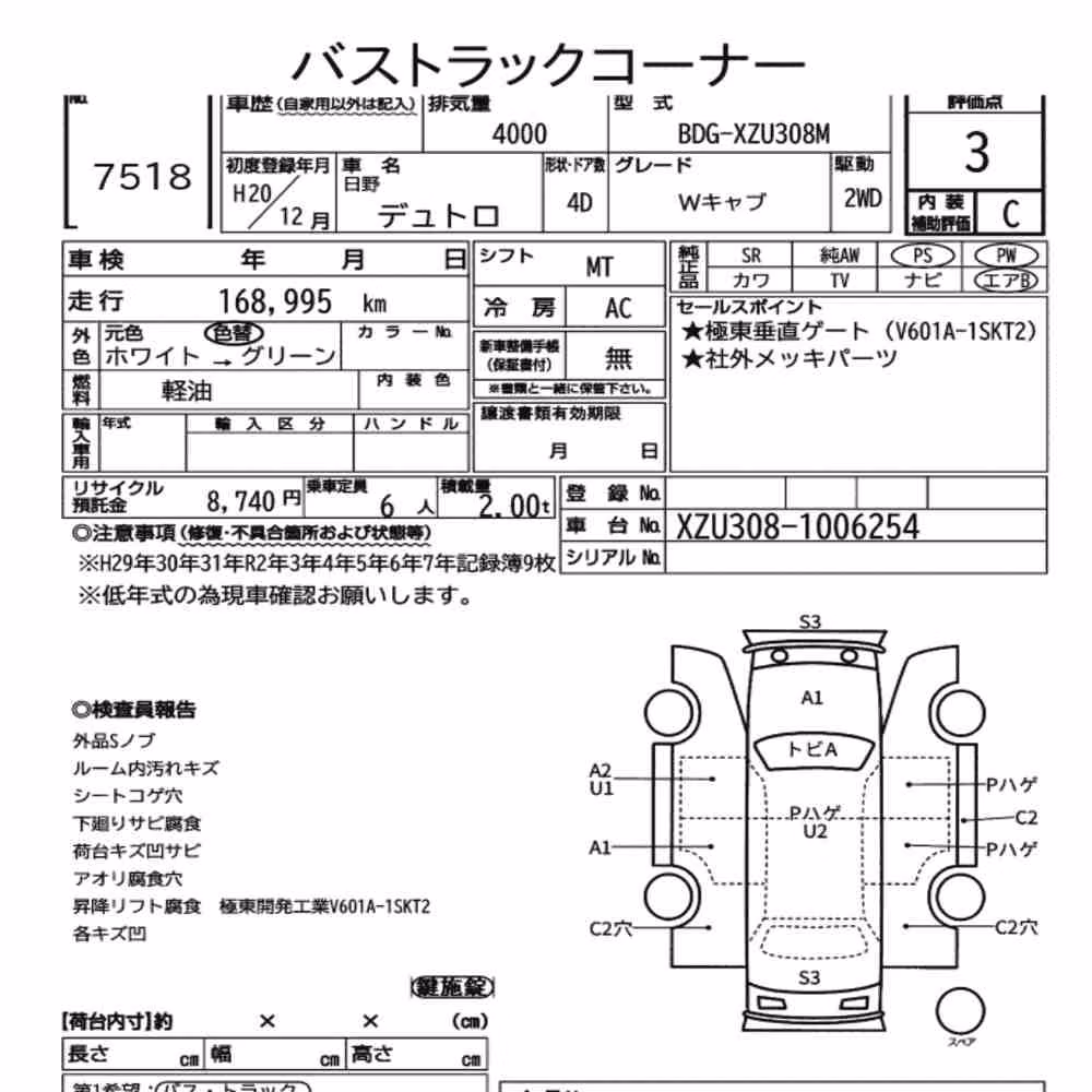 Notka aukcyjna: HINO DUTRO 4D W CAB