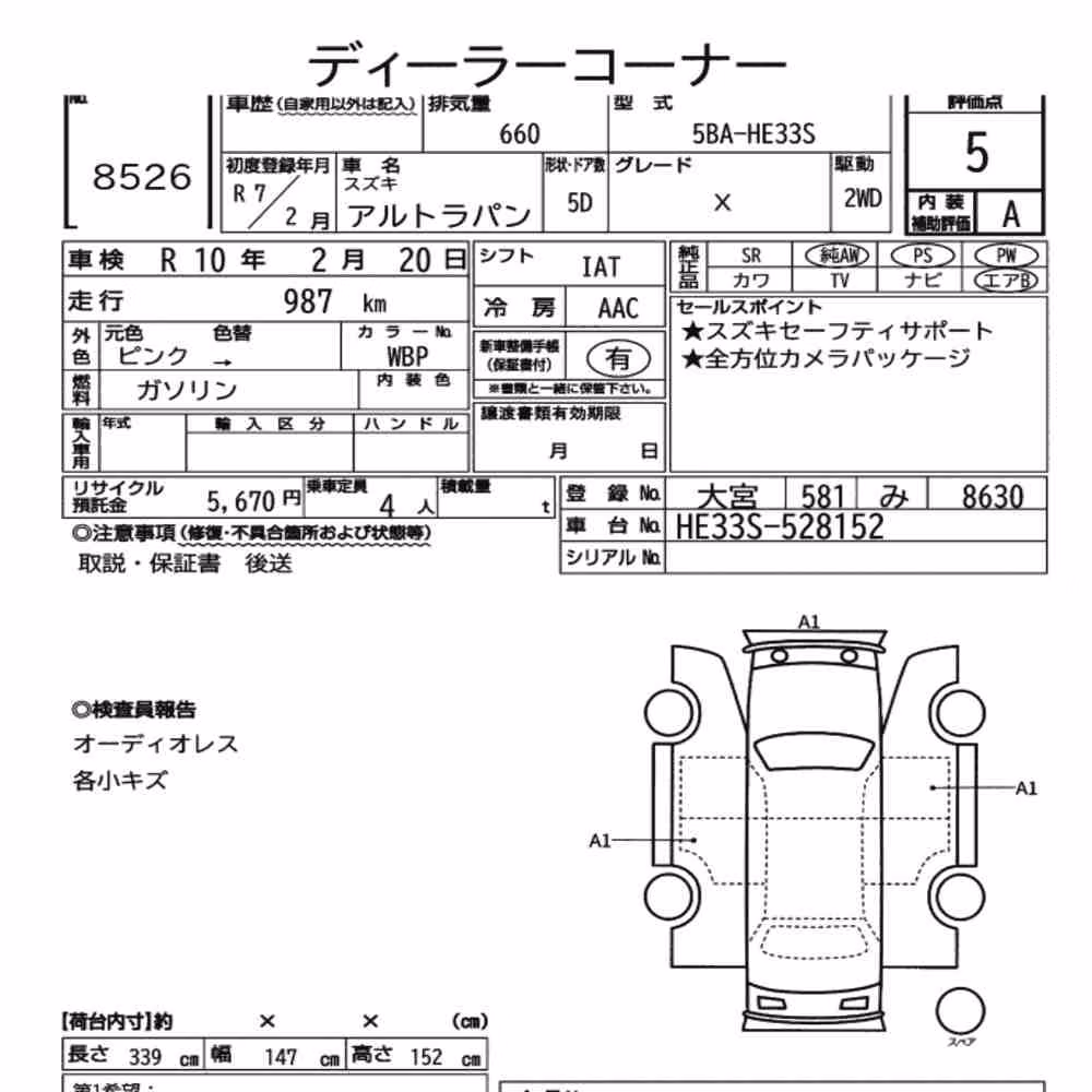 Notka aukcyjna: SUZUKI ALTO LAPIN X