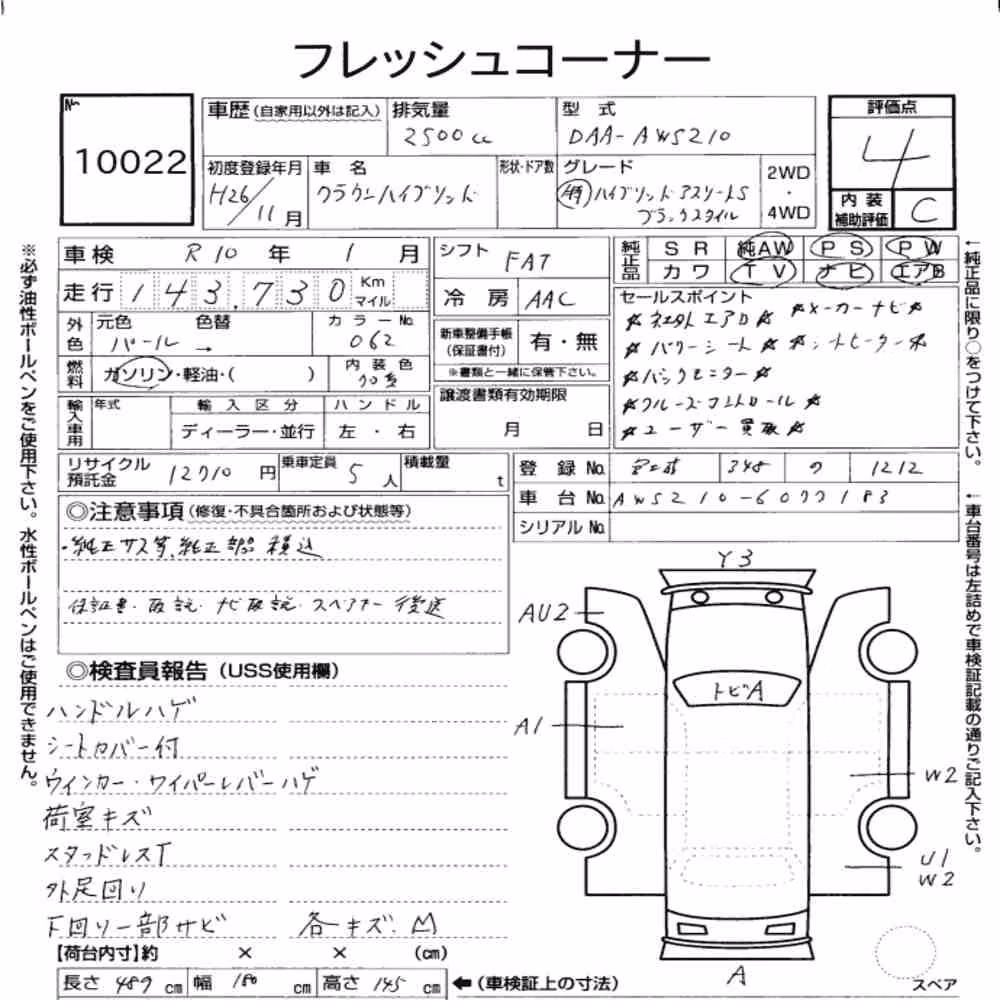 Notka aukcyjna: TOYOTA CROWN HYBRID ATHLETE S BLACK STYLE