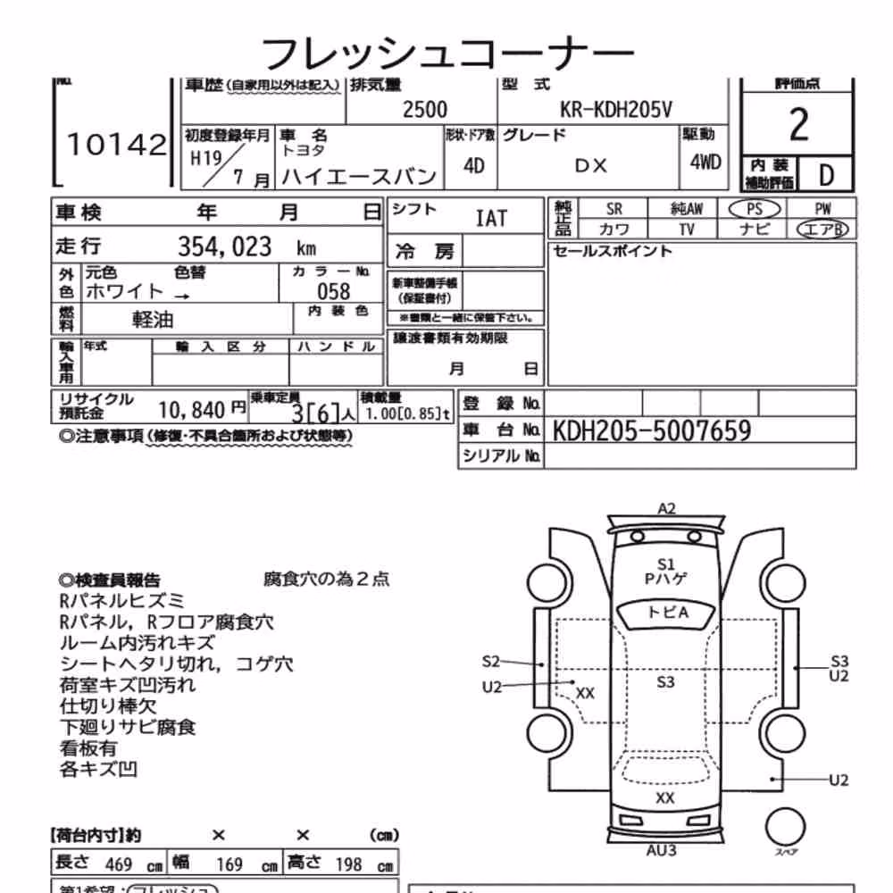 Notka aukcyjna: TOYOTA HIACE VAN 4D 4WD DX
