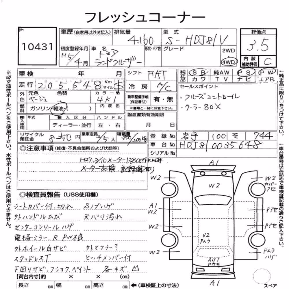 Notka aukcyjna: TOYOTA LAND CRUISER 80 4WD