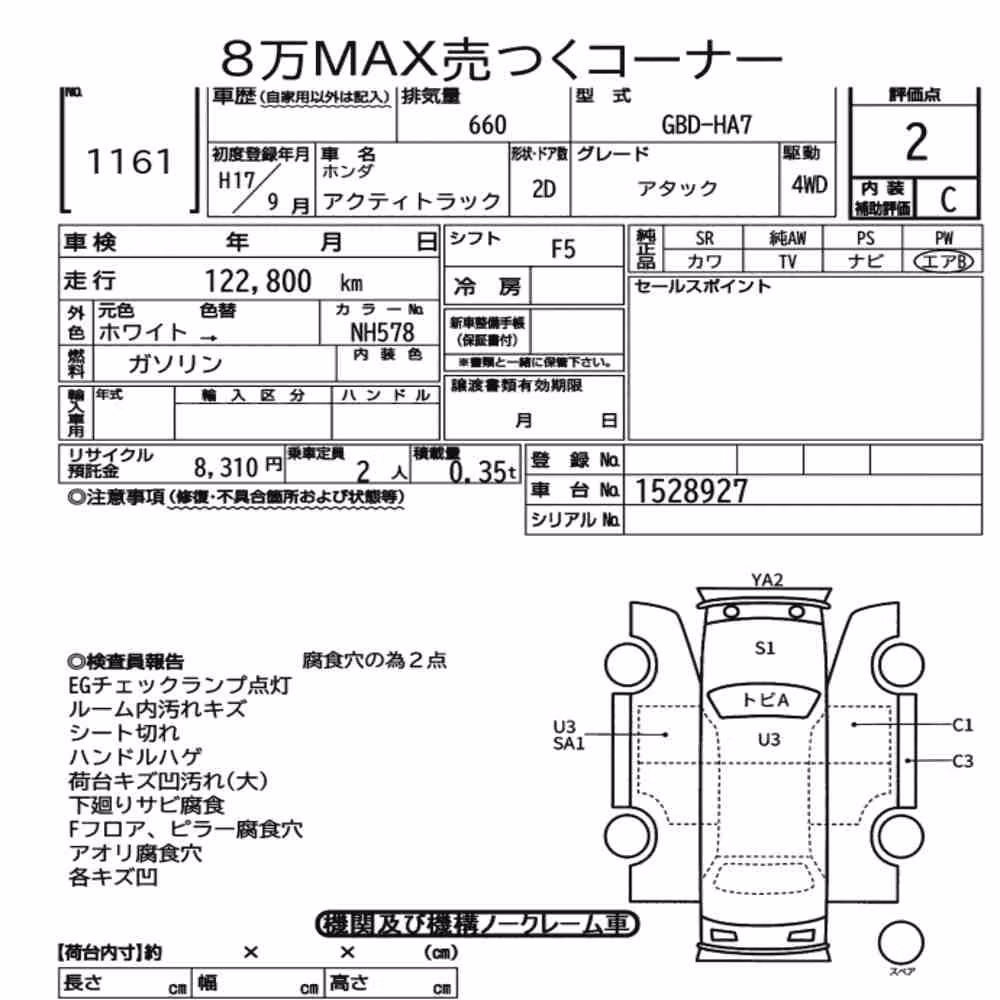 Notka aukcyjna: HONDA ACTY TRUCK 4WD ATTACK