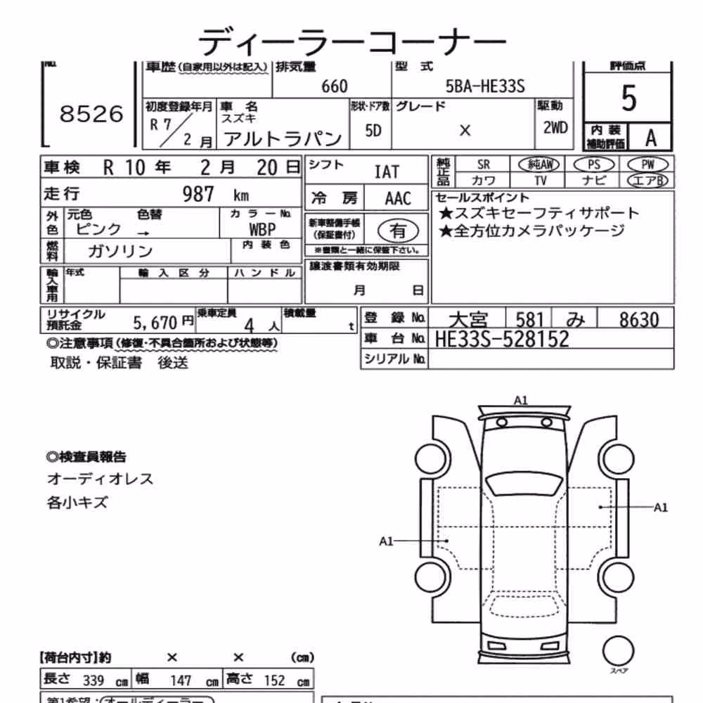 Notka aukcyjna: SUZUKI ALTO LAPIN X