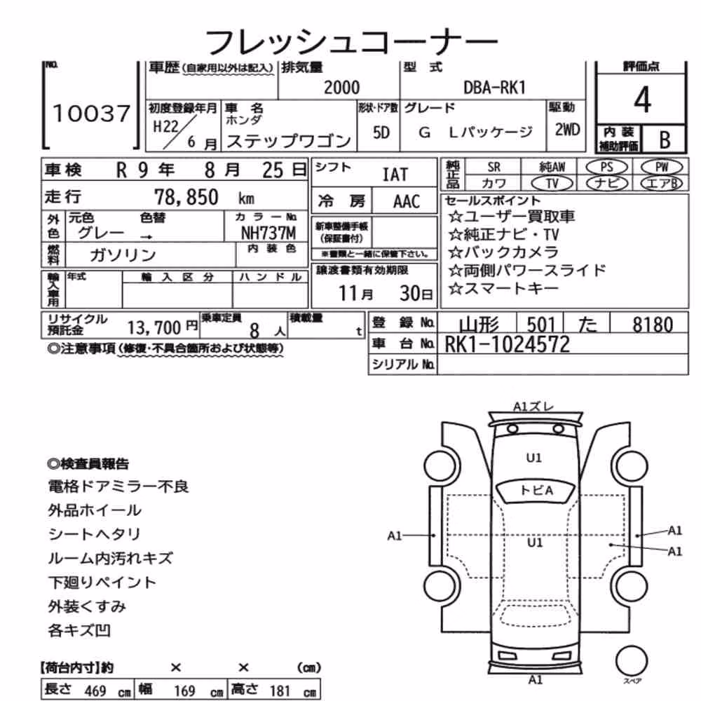 Notka aukcyjna: HONDA STEPWAGON 5D G L PACKAGE