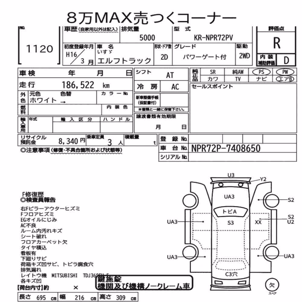 Notka aukcyjna: ISUZU ELF TRUCK 2D OTHERS