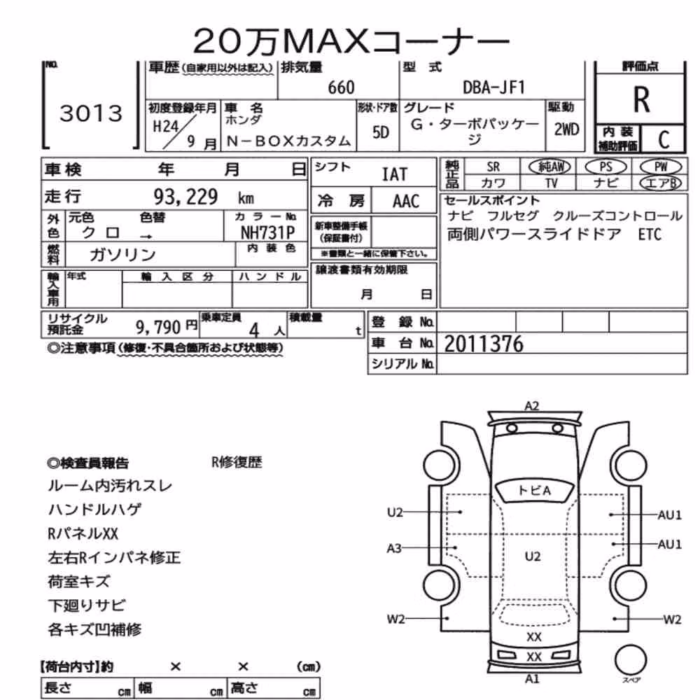 Notka aukcyjna: HONDA N-BOX CUSTOM G・TURBO PACKAGE