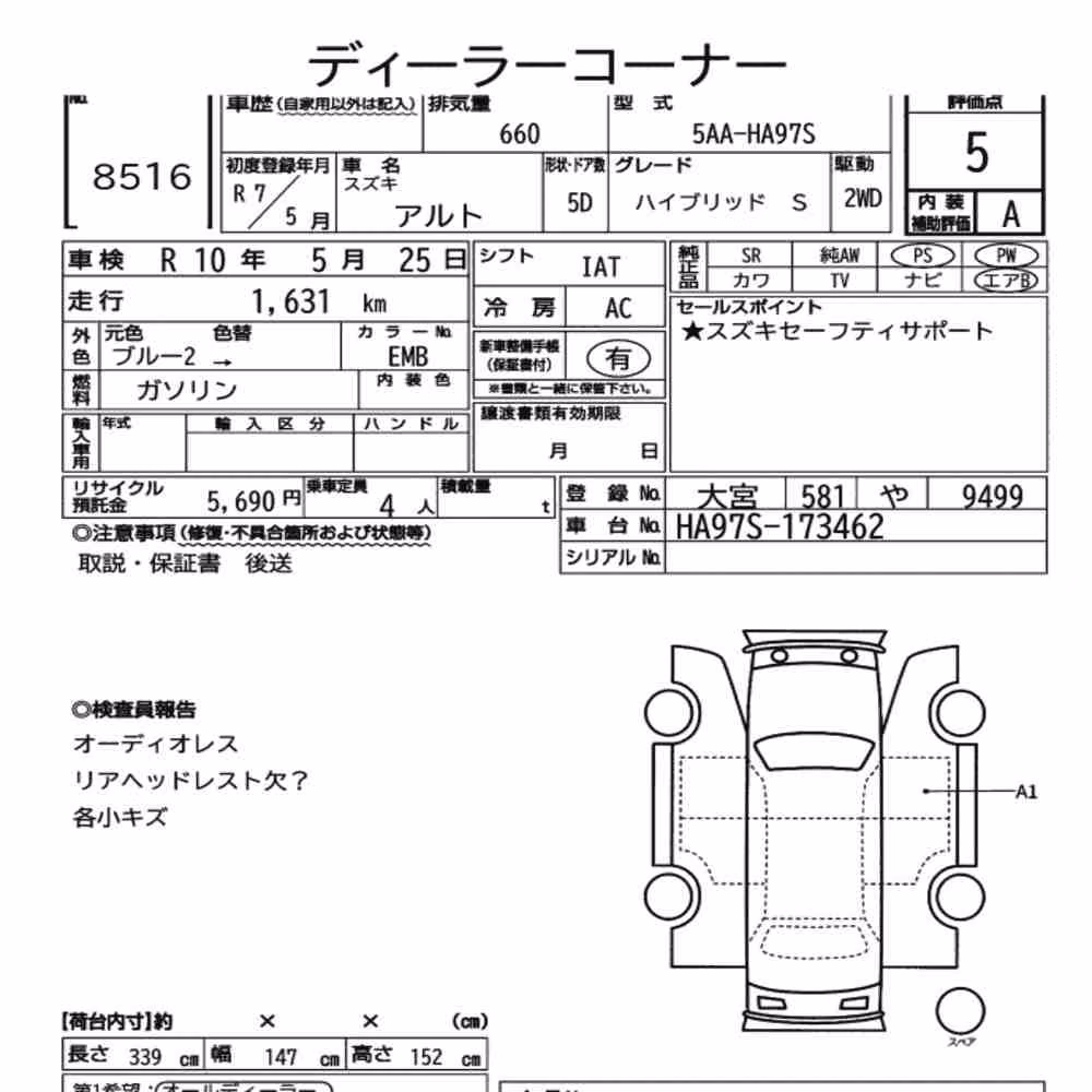Notka aukcyjna: SUZUKI ALTO 5D HYBRID S