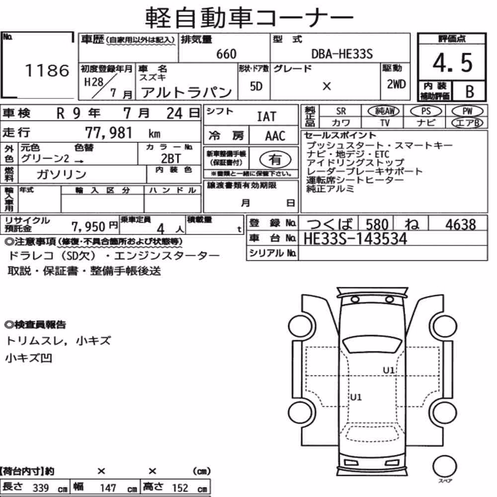 Notka aukcyjna: SUZUKI ALTO LAPIN X