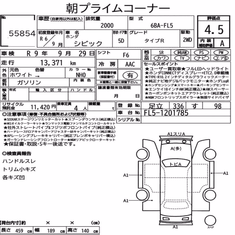 Notka aukcyjna: HONDA CIVIC 5D TYPE R