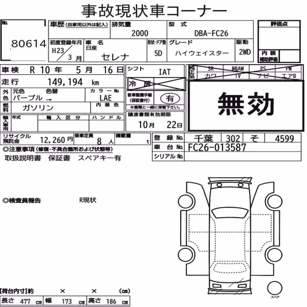 Notka aukcyjna: NISSAN SERENA 5D HIGHWAY STAR