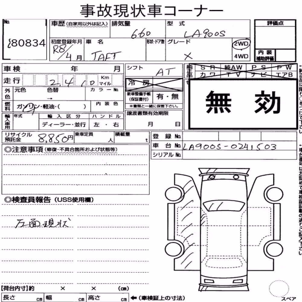 Notka aukcyjna: DAIHATSU TAFT X