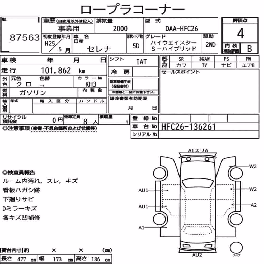 Notka aukcyjna: NISSAN SERENA 5D HIGHWAY STAR S-HYBRID