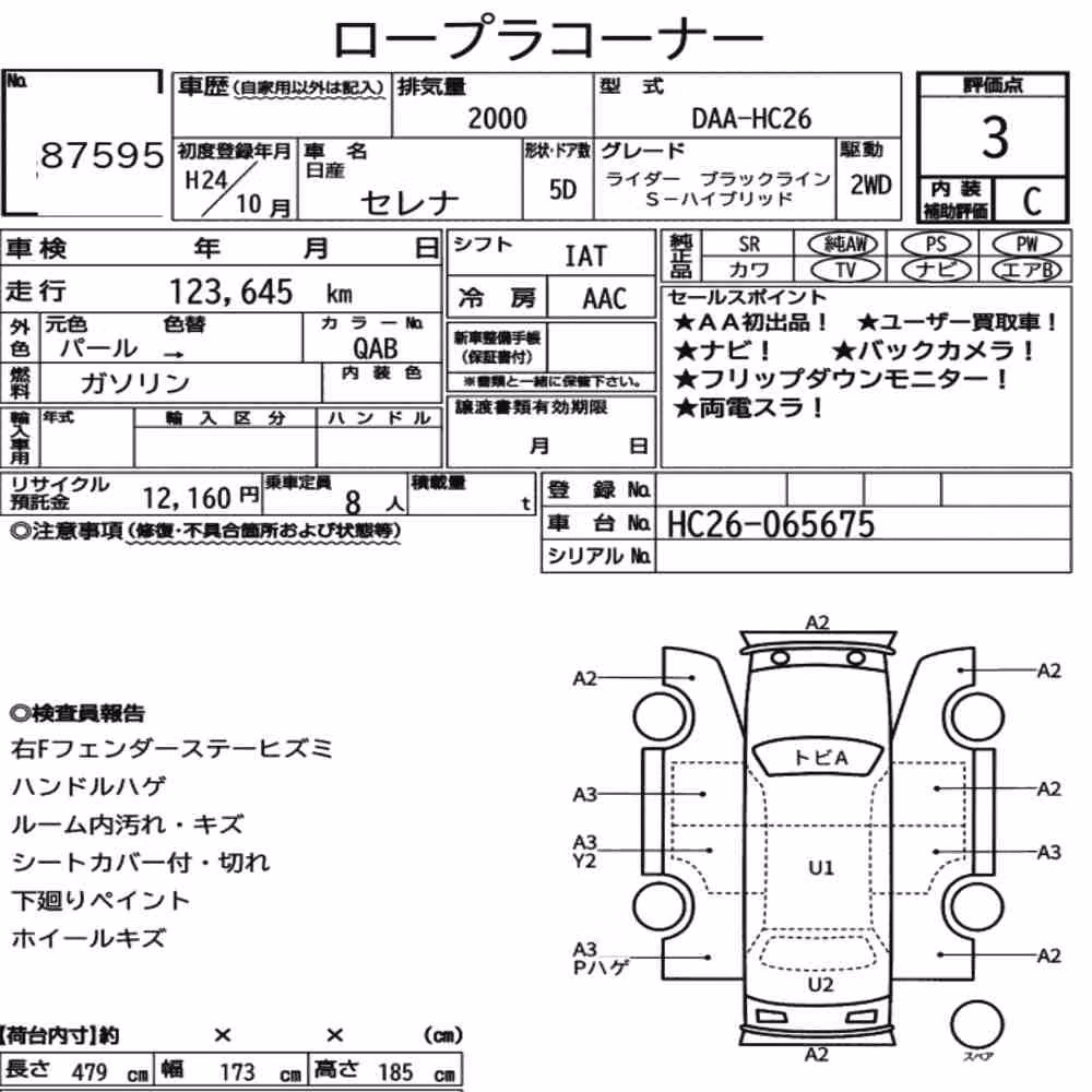 Notka aukcyjna: NISSAN SERENA 5D RIDER BLACK LINE S-HYBRID