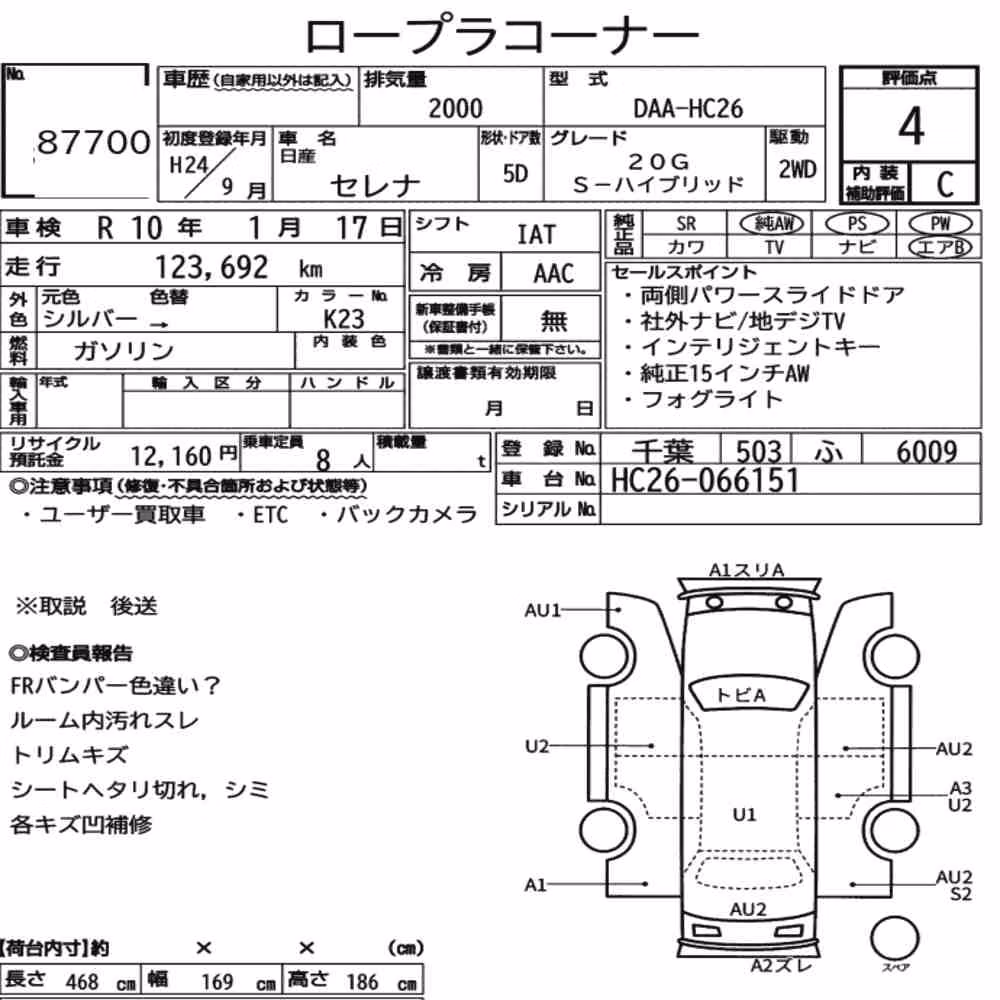 Notka aukcyjna: NISSAN SERENA 5D 20G S-HYBRID